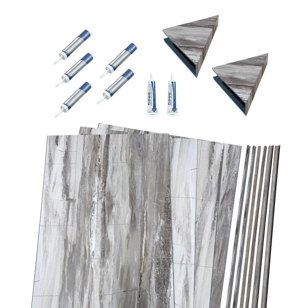 Louvre Granite 36" x 60" x 78" Vinyl Shower Surround Kit