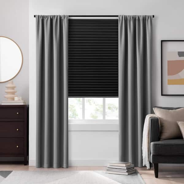 Eclipse Black Cordless Blackout Paper Pleated Shade 48 in. W x 72 in. L  (Box of 4) 25116801425 - The Home Depot