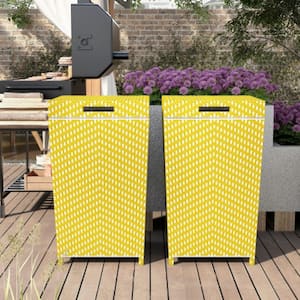 Limewood 120 Gal. Yellow and White Outdoor Trash Can (Set of 2)