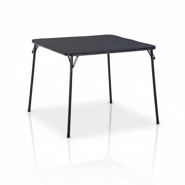 Homy Casa Feady 34.6 in. Black Foldable Plastic Top Card Table