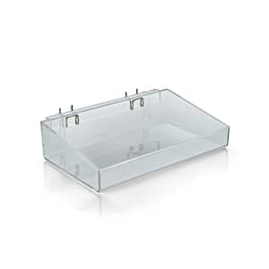 12 in. W x 7 in. D x 3 in. H Clear Crystal Styrene Open Tray for Pegboard or Slatwall (2-Pack)