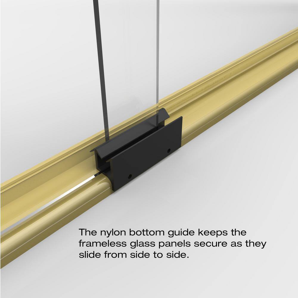 Infinity 47" x 70" Brushed Gold Semi-Frameless Sliding Shower Door