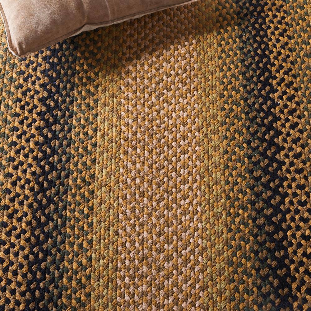 Handmade Gold and Sage Braided Cotton Area Rug, 4' x 6'