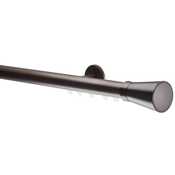 Art Decor Tekno Pro 60 in. Non-Adjustable 1.13 in. Diameter Traverse Curtain Rod Set with Linea Finial in Oil Rubbed Bronze