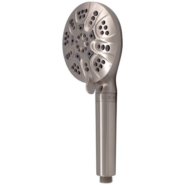 6-Spray Wall Mount Filtered Handheld Shower Head 1.8 GPM in Satin Nickel