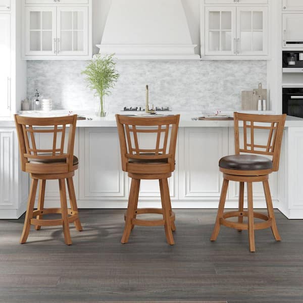Hillsdale Furniture Fairfox 24.5 in. Oak Swivel Counter Stool