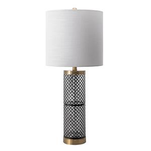 Newport 31 in. Black Contemporary Table Lamp, Dimmable