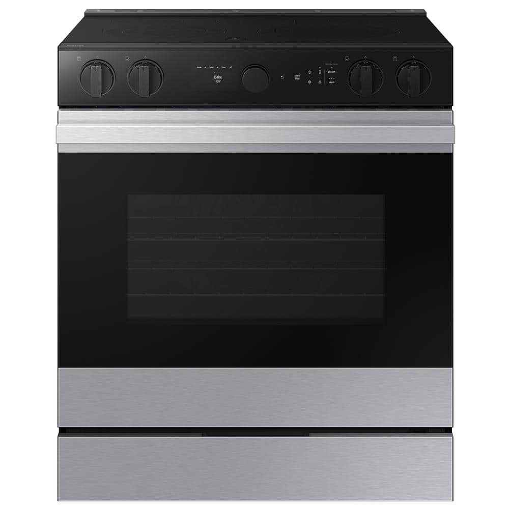 Bespoke 30 in. 6.3 cu.ft. 5 Burner Element Smart Slide-In Electric Range w/ Smart Oven Camera in Stainless Steel -  Samsung, NSE6DG8700SR