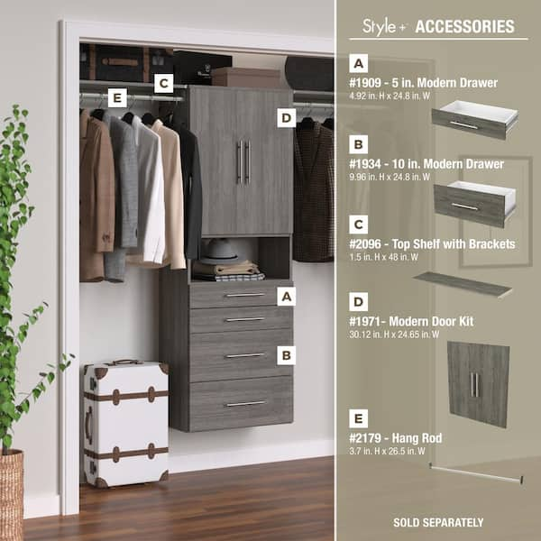 ClosetMaid Style+ Coastal Teak Hanging Wood Closet Corner System with (2)  16.97 in. W Towers, 2 Corner Shelves and 2 Corner Rods 10000-02180 - The  Home Depot