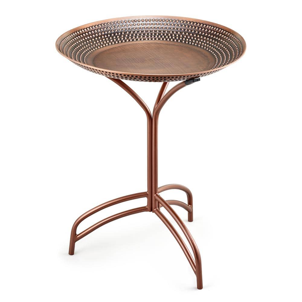 20" Bronze Copper Birdbath with Collapsible Stand