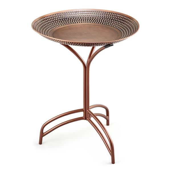 Good Directions 20 in. Copper Tranquility Birdbath with Collapsible Stand