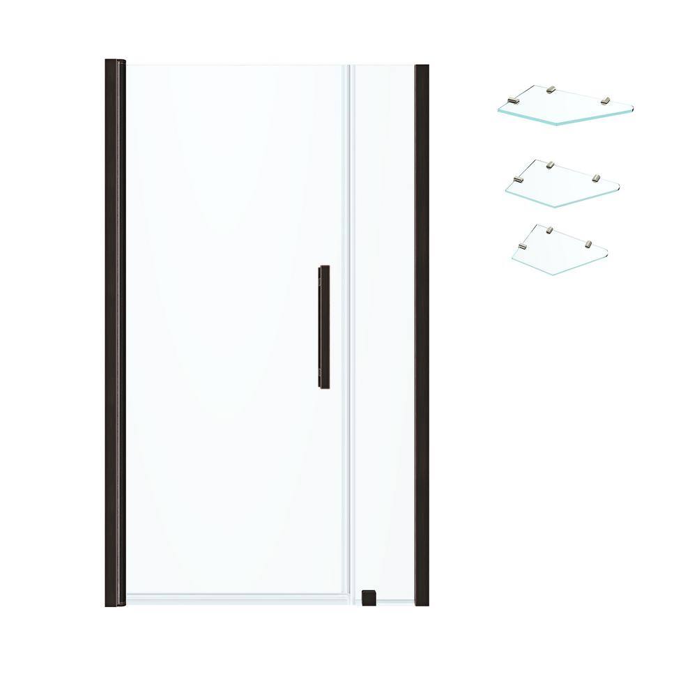 Pasadena 43" Oil Rubbed Bronze Frameless Shower Kit with Glass Shelves