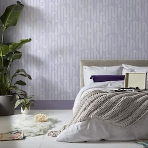 Ups n Downs Lavender Matte Non Woven Removable Paste the Wall Wallpaper