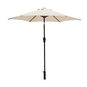 Outdoor 7.5 ft. Steel Market Patio Umbrella in Beige