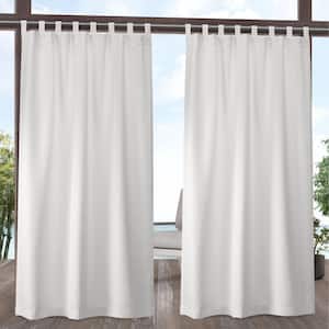 Cabana Vanilla Solid Light Filtering Hook-and-Loop Tab Indoor/Outdoor Curtain, 54 in. W x 96 in. L (Set of 2)