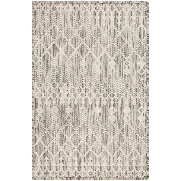 Positano Light Grey 2 ft. x 3 ft. Moroccan Contemporary Area Rug