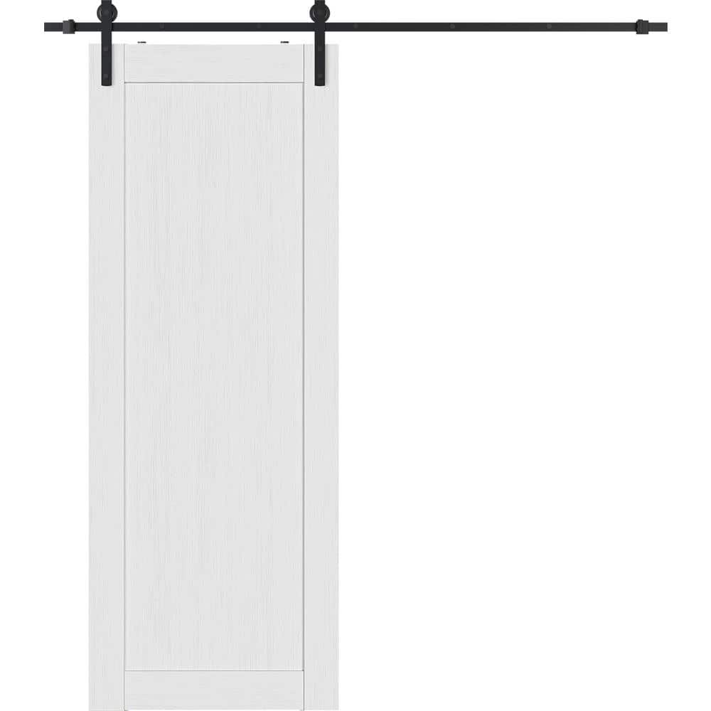 36 in. x 84 in. 1-Panel Shaker Bianco Noble Finished Composite Wood Sliding Barn Door with Hardware Kit price history on PriceWatchPro