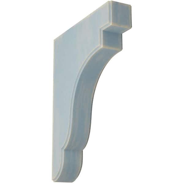 Ekena Millwork 1-3/4 in. x 11 in. x 8-1/2 in. Driftwood Blue Bedford Wood Vintage Decor Bracket