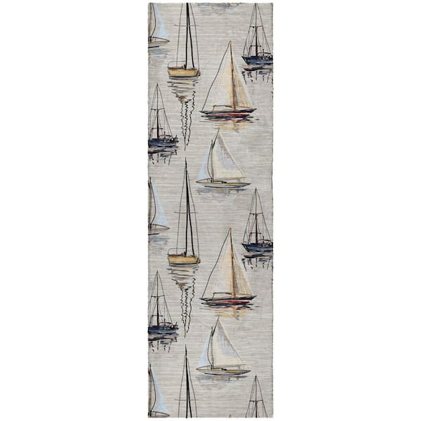 Dream Shag Premium Machine Washable Abstract ADS153 Ivory 2 ft. x 7 ft. Runner Rug