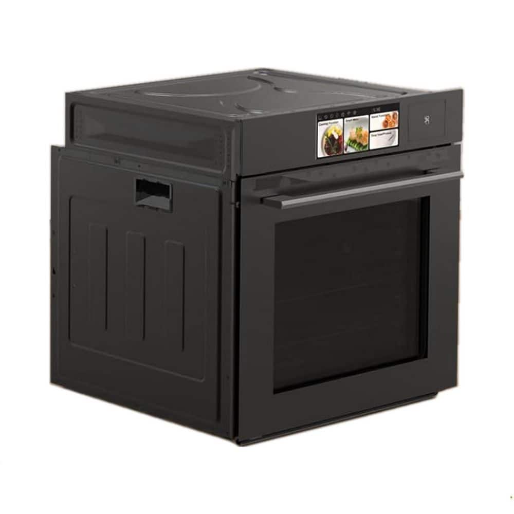 240V 3000W 24 in. Smart Single Electric Wall Oven with Convection Steam Cooking Air Frying in Stainless Steel