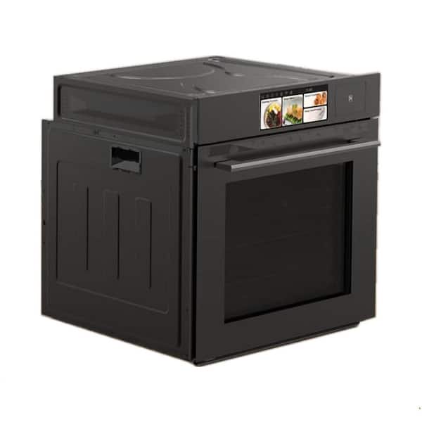 240V 3000W 24 in. Smart Single Electric Wall Oven with Convection Steam Cooking Air Frying in Stainless Steel