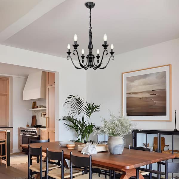 OSAIRUOS French Country Candle-Style Chandelier, Handmade White - View #3