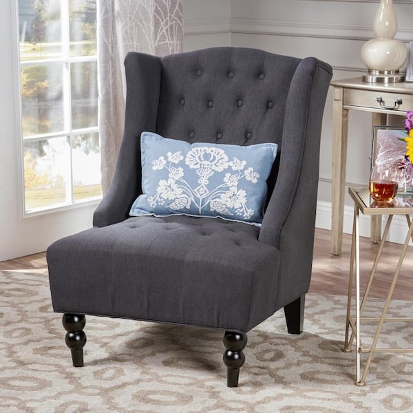 Toddman Dark Charcoal Polyester High Back Club Chair
