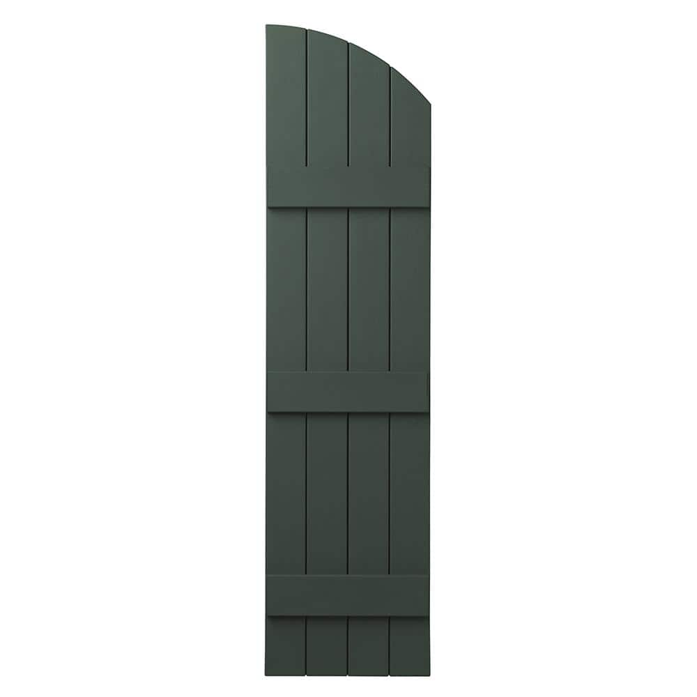 15 in. x 65 in. Polypropylene Plastic Arch Top Closed Board and Batten Shutters Pair in Green price history on PriceWatchPro