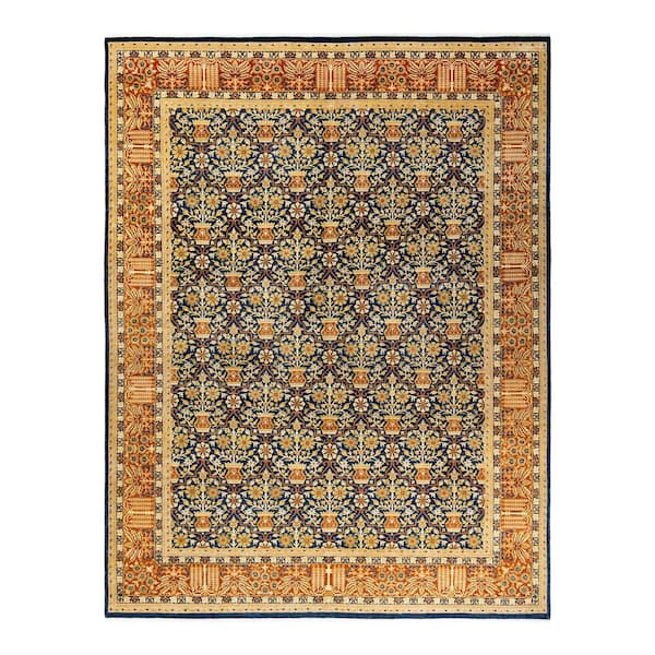 Mogul Blue 8 ft. x 10 ft. Oriental Wool Indoor Area Rug