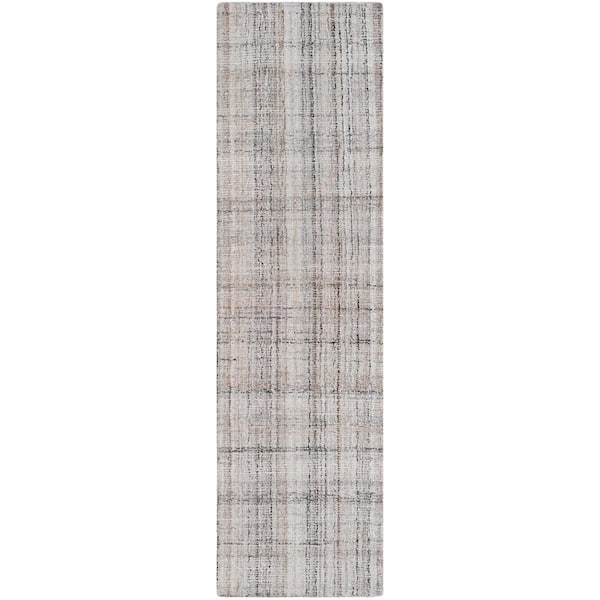 Abstract Camel/Black 2 ft. x 20 ft. Striped Runner Rug