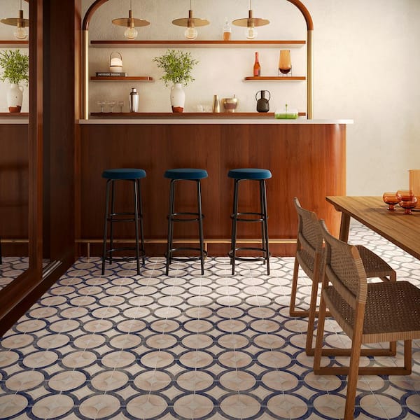 Ivy Hill Tile Angela Harris Sicilia Circles Crema 7.87 in. x