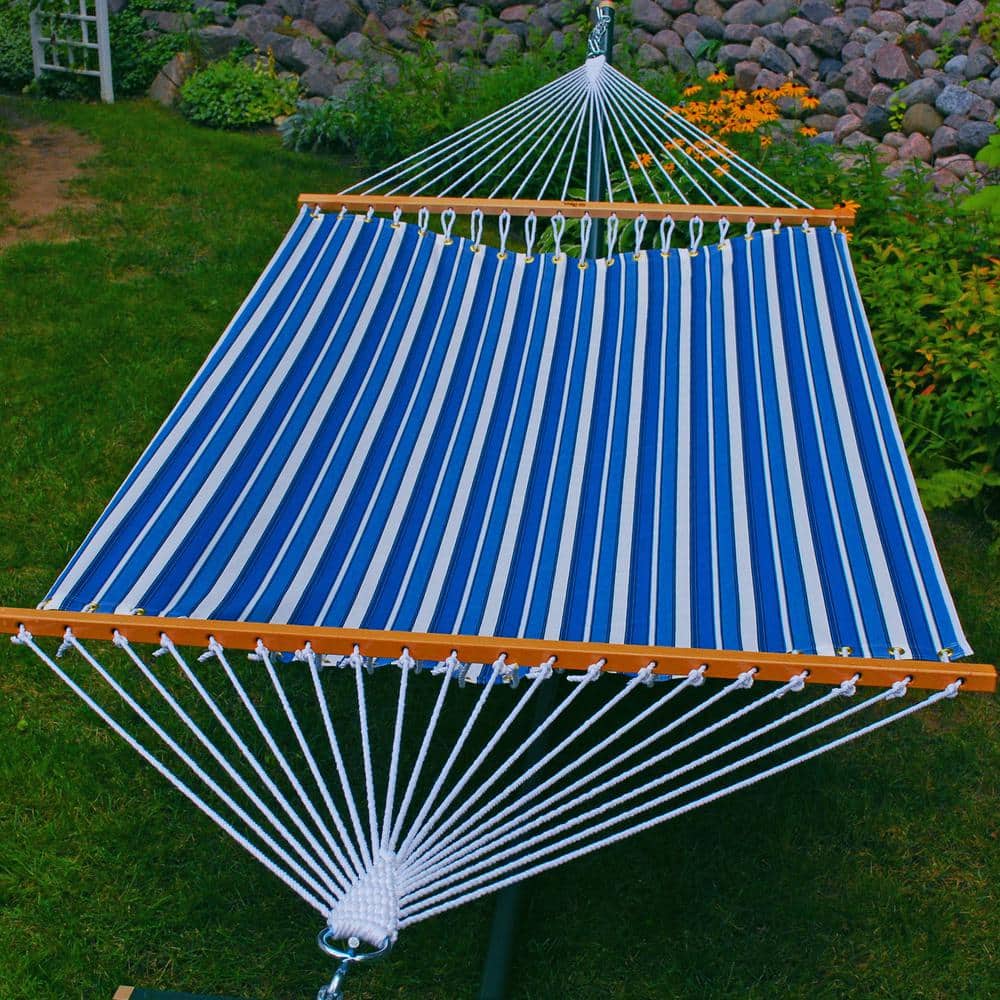 Blue and White Striped 13' Polyester Hammock Bed