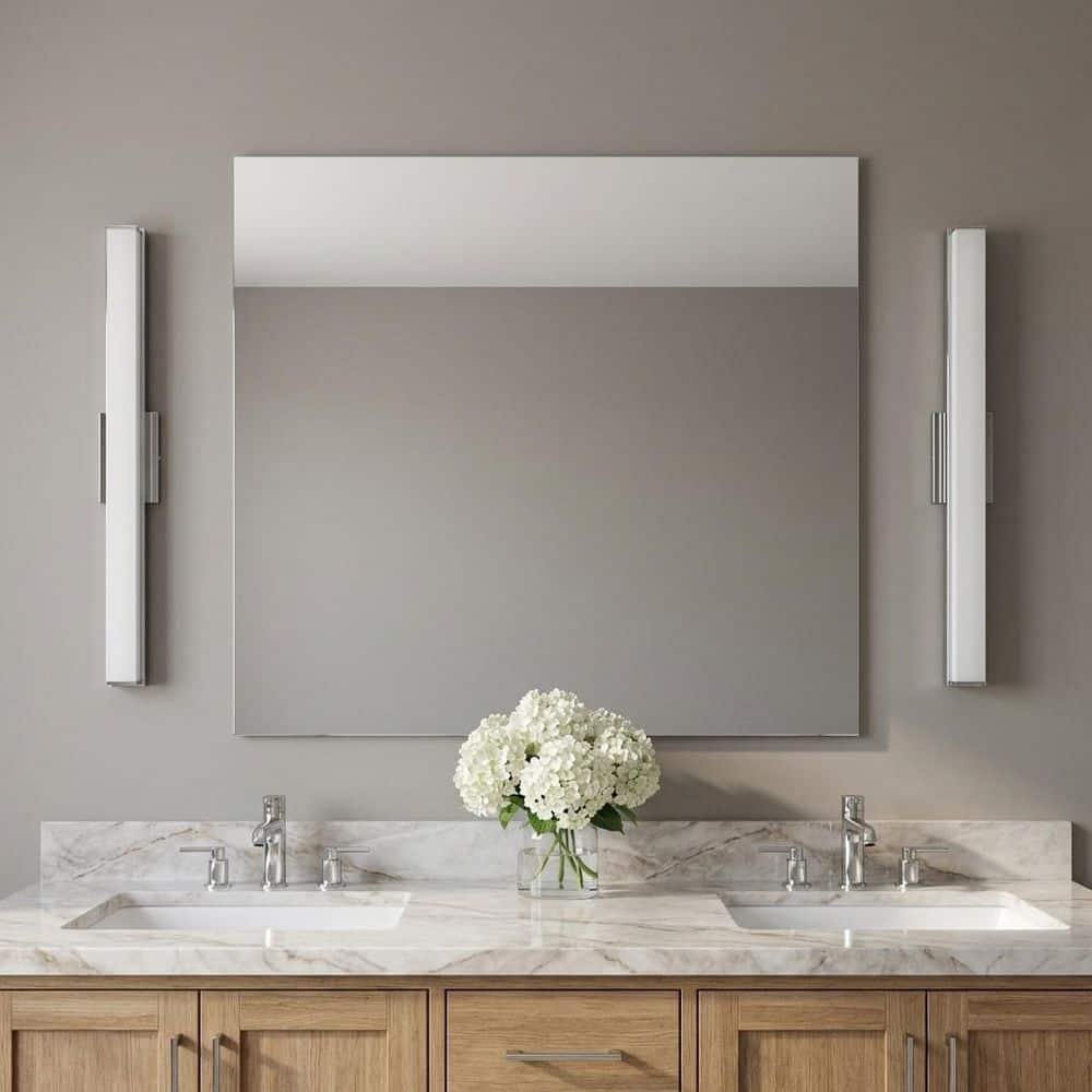 Panna 36 in. W x 3 in. H Chrome Modern Dimmable LED Bathroom Vanity Light with White Acrylic Diffusor price history on PriceWatchPro