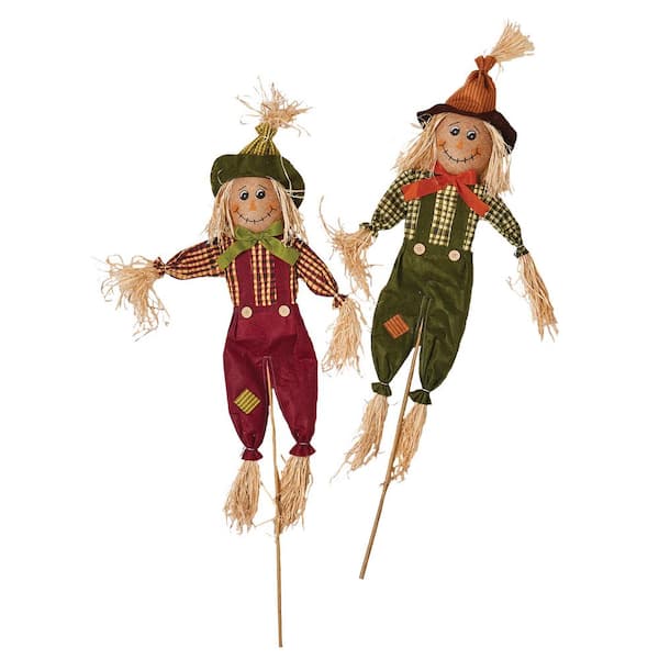 Unbranded 36 in. Scarecrow on Pole (Set of 2)