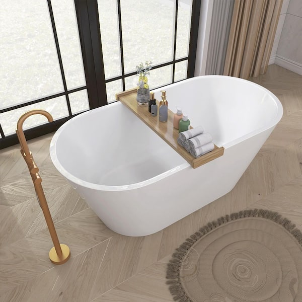 Zeafive Ane 59 in. x 29.5 in. Free Standing Soaking Tub