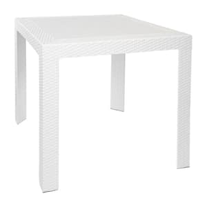 Mace White Square Plastic Outdoor Dining Table