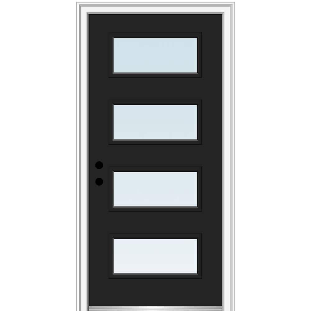 36 in. x 80 in. Celeste Right-Hand Inswing 4-Lite Clear Low-E Glass Painted Steel Prehung Front Door on 4-9/16 in. Frame price history on PriceWatchPro