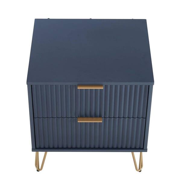 Manhattan Comfort3-Piece DUMBO Modern 5-Drawer Tall Dresser, DUMBO Modern 3-Drawer Standard Dresser, and DUMBO Modern Nightstand 2.0 in Midnight Blue Manhattan Comfort3-Piece DUMBO Modern 5-Drawer Tall Dresser, DUMBO Modern 3-Drawer Standard Dresser, and DUMBO Modern Nightstand 2.0 in Midnight Blue