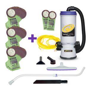 Super CoachVac 10 Qt. Backpack Vacuum Cleaner w/ Xover Multi-Surface Telescoping Wand Tool Kit and Filter Bags (30-Pack)