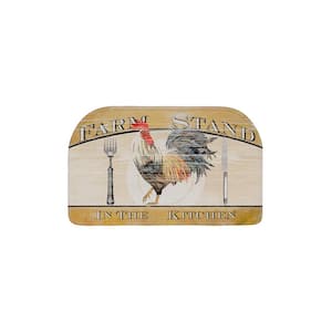 Farm Stand Rooster Semi Circle Kitchen Mat 18in.x 30in.