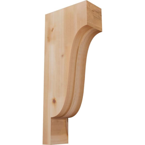Ekena Millwork 5-1/2 in. x 12 in. x 28 in. Western Red Cedar Newport Smooth Corbel