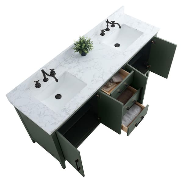 marble♡ Vanity Art 72 in. W x 22 in. D x 34 in. H Double Sink