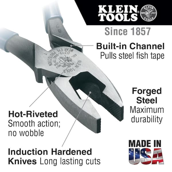 9 in. 2000 Series High Leverage Side Cutting Pliers for Fish Tape Pulling