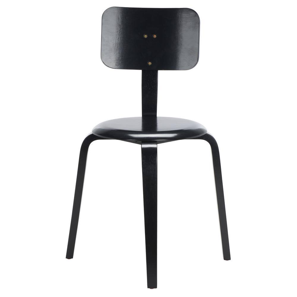 Elegant Black Bentwood Low-Back Stackable Dining Chair, Set of 2