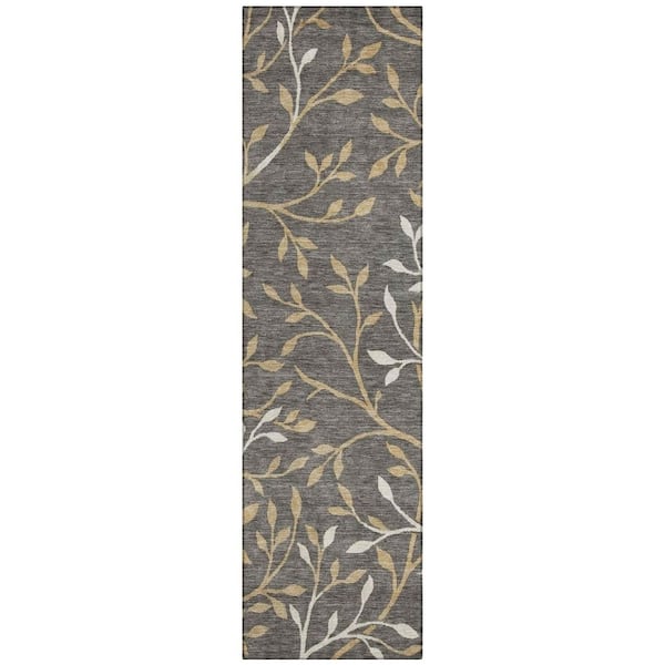 Chantille Machine Washable Indoor/Outdoor Abstract ACN3024 Charcoal 2 ft. x 7 ft. Runner Rug