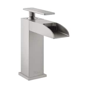 Concorde Single-Handle Single-Hole Waterfall Bathroom Faucet in Brushed Nickel