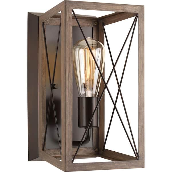 Briarwood Collection 1-Light Antique Bronze Farmhouse Wall Sconce Light
