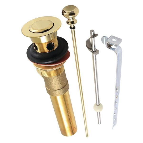 Kingston Brass Trimscape 22-Gauge Pop-Up Bathroom Sink Drain, Polished Brass with Overflow