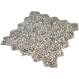 12 in. x 12 in. Micro Cream Pebble Stone Mosaic Tile (10 sq. ft./Case)