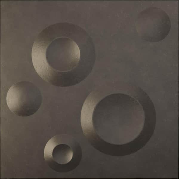 Ekena Millwork Cole Weathered Steel 1/3 in. x 1 ft. x 1 ft. Silver PVC Decorative Wall Paneling 12-Pack